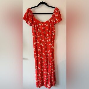 Old Navy Floral Red Maxi Dress | Size Small
